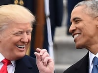US President Donald Trump and former President Barack Obama.