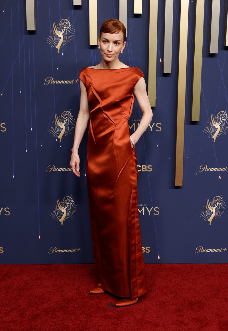 Britt Lower at the Emmys red carpet