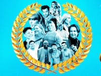 An illustration including Taylor Swift, Harry Styles, Beyonce, Miranda, Che from And Just Like That, Cast from Somebody Somewhere, Cast from Fire Island, and Gwyneth Paltrow.