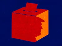 Donald Trump, ballot box illustration, illo