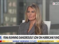 Melania Trump told Maria Bartiromo that her work with FEMA meant hurricane victims saw they had support.