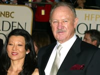 Gene Hackman & wife Betsy Arakawa during The 60th Annual Golden Globe Awards - Arrivals at The Beverly Hilton Hotel in Beverly Hills, California, United States.