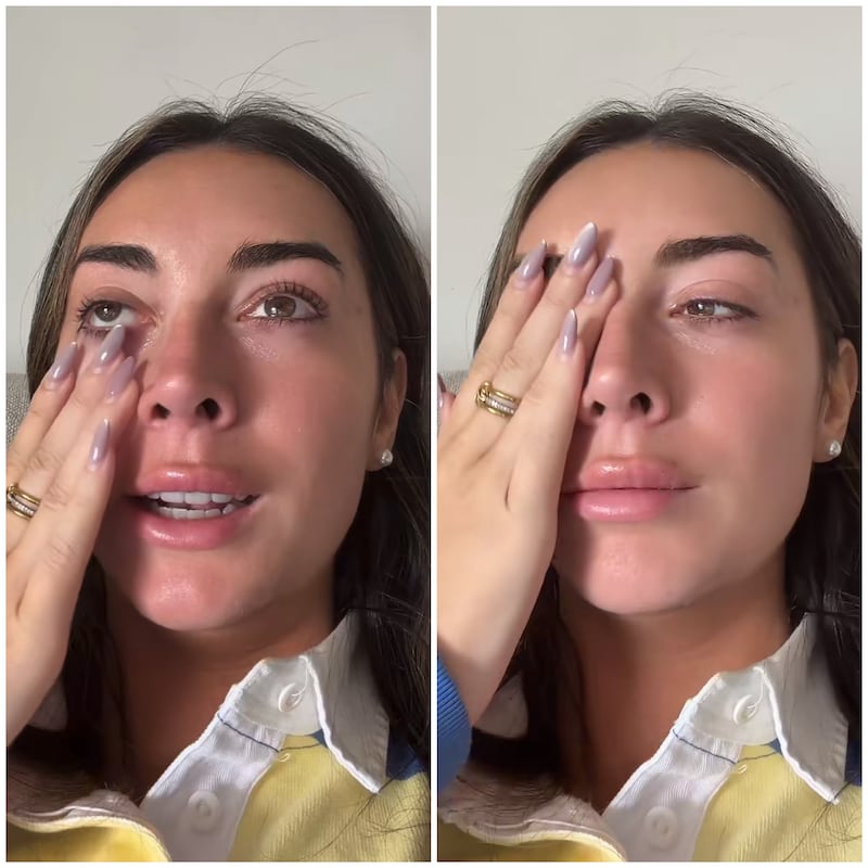 In her TikTok stories, LaPaglia wrote that she could not stop crying.