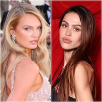 Models Romee Strijd (left) and Amelia Gray (right)