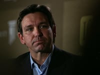 Republican presidential candidate Florida Governor Ron DeSantis attends the Thanksgiving Family Forum.