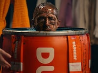 Jeremy Strong for Dunkin' Donuts’ Super Bowl LIX ad.