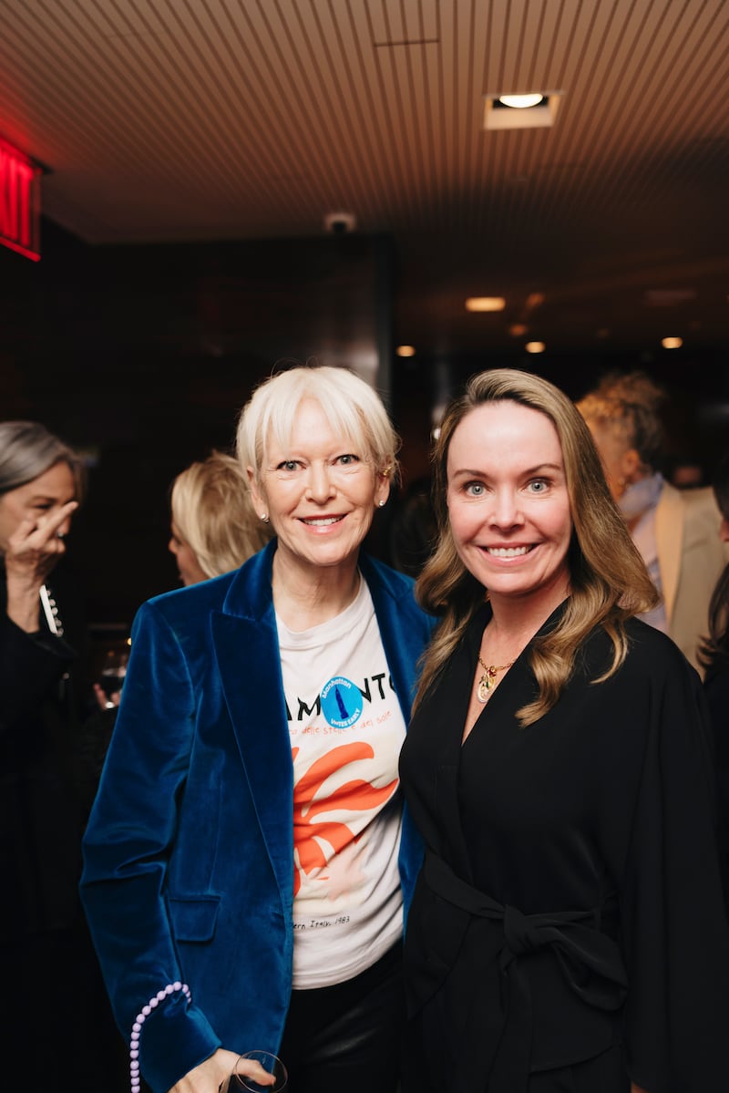 The Daily Beast's Joanna Coles and Uber's Jill Hazelbaker pose together for photos at the Power 100 luncheon.