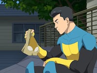 Steven Yeun playing Mark Grayson in Invincible.