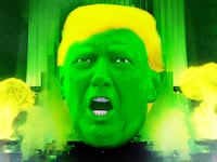 A photo illustration of Donald Trump as the Wizard of Oz.