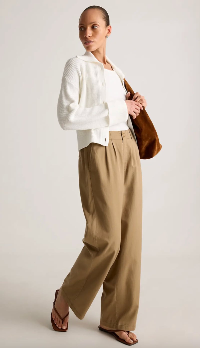 Quince Drapey Twill Pleated Trouser