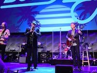 Christian Love, Mike Love, Brian Eichenberger and John Wedemeyer performing at an event in December 2024.