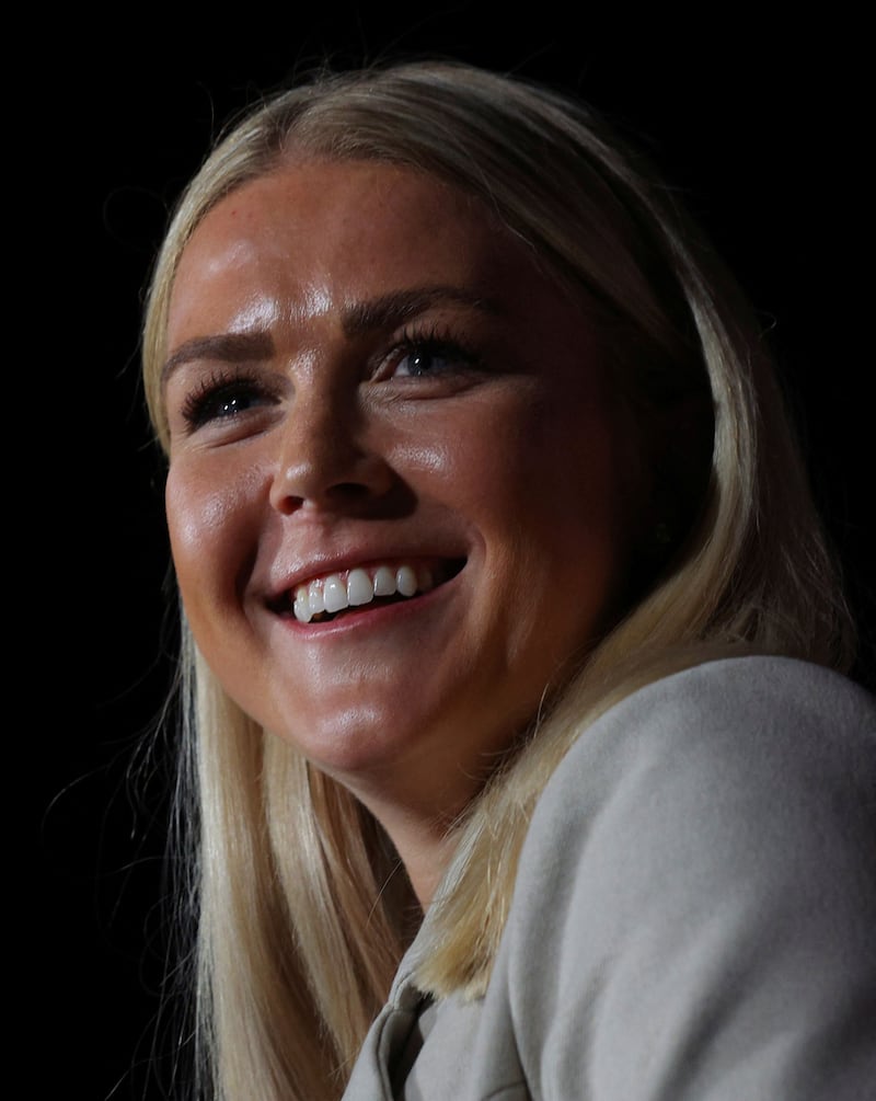 Karoline Leavitt in a close-up