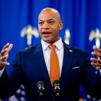 Governor Wes Moore speaks in Landover, Maryland on June 7, 2024