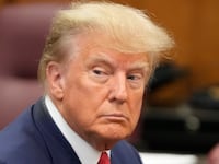Former U.S. President Donald Trump appears in court for his arraignment.