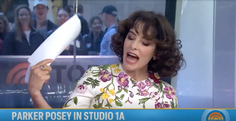 Parker Posey fanned herself with Craig Melvin's notes.