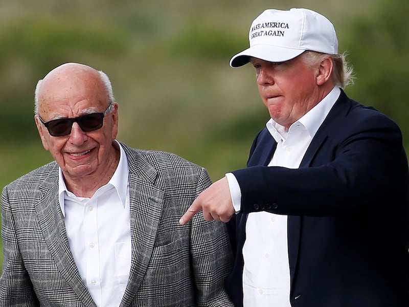Rupert Murdoch, left, and Donald Trump, June 25, 2016.