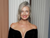 Paulina Porizkova attends the Estée Lauder and Harrods Dinner Celebrating Beauty at Every Age on November 3, 2025, in London.