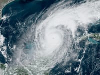 A satellite image of Hurricane Milton.