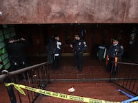 Police officers respond to the Chabad-Lubavitch World Headquarters