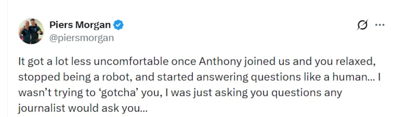 Morgan hit back, saying she only loosened up once Anthony Scaramucci joined.
