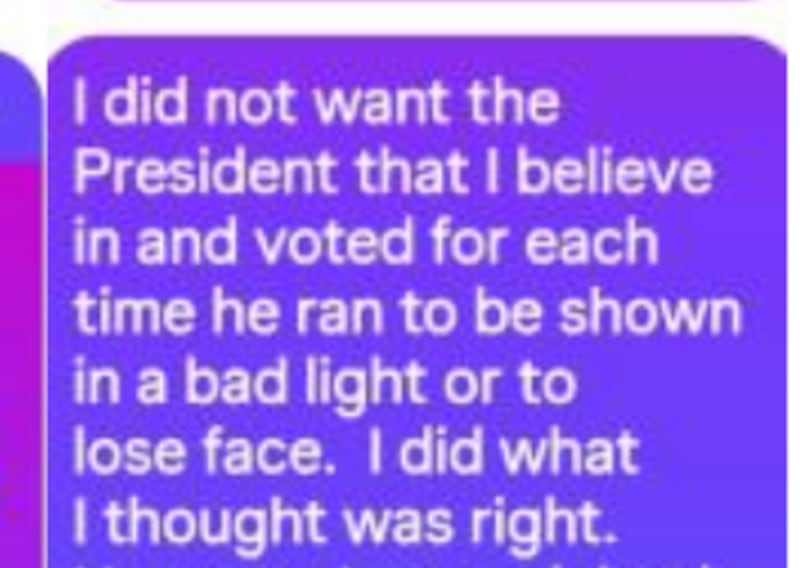 Maria Hadley's message to Eric Trump after she was ousted from her position at the golf club.