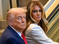 President Donald Trump and first lady Melania Trump had the escalator stop as they were arriving for the 80th session of the UN’s General Assembly on September 23, 2025 in New York City.