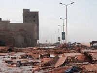 A view of the devastation after floods caused by Storm Daniel on Sept. 11, 2023, in Derna, Libya.