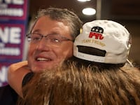 ORMOND BEACH, FLORIDA - APRIL 01: Florida's Republican state Sen. Randy Fine greets people after winning the 6th District race to replace GOP former Rep. Michael Waltz, who is now President Donald Trump’s national security adviser on April 01, 2025 in Ormond Beach, Florida. Mr. Fine beat his Democratic opponent, Josh Weil. (Photo by Joe Raedle/Getty Images)