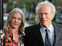 Director Clint Eastwood and Christina Sandera.