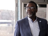 Cook County commissioner and mayoral candidate Brandon Johnson campaigns a day ahead of Chicago's runoff election.