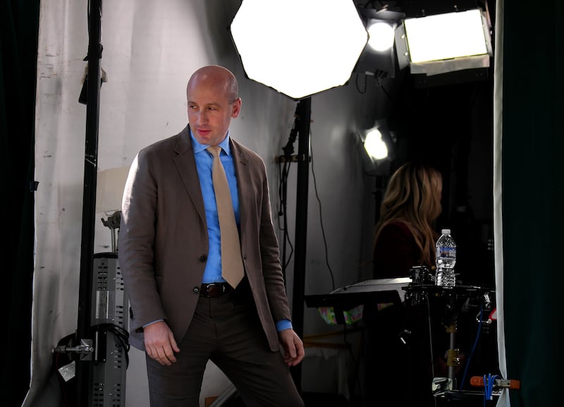 WASHINGTON, DC - AUGUST 29: White House Deputy Chief Of Staff Stephen Miller leaves after participating in a television interview outside the White House on August 29, 2025 in Washington, DC. Miller spoke on illegal immigration and Immigration and Customs Enforcement (ICE) actions. (Photo by Kevin Dietsch/Getty Images)