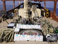 Weapons seized by the Coast Guard from a vessel in the Arabian Sea