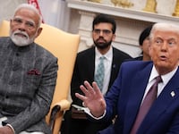 WASHINGTON, DC - FEBRUARY 13: U.S. President Donald Trump and Indian Prime Minister Narendra Modi meet in the Oval Office at the White House on February 13, 2025 in Washington, DC. Prime Minister Modi is meeting with President Trump to discuss tariffs and trade relations in the wake of President Trump's announcement on implementing reciprocal tariffs. (Photo by Andrew Harnik/Getty Images)