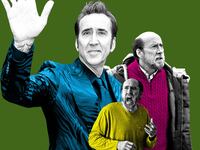 A photo illustration of Nicholas Cage in 'Dream Scenario'