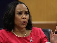Fulton County District Attorney Fani Willis testifies during a hearing in the case of the State of Georgia v. Donald John Trump