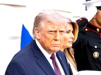 President Donald Trump of The United States and First Lady Melanie Trump