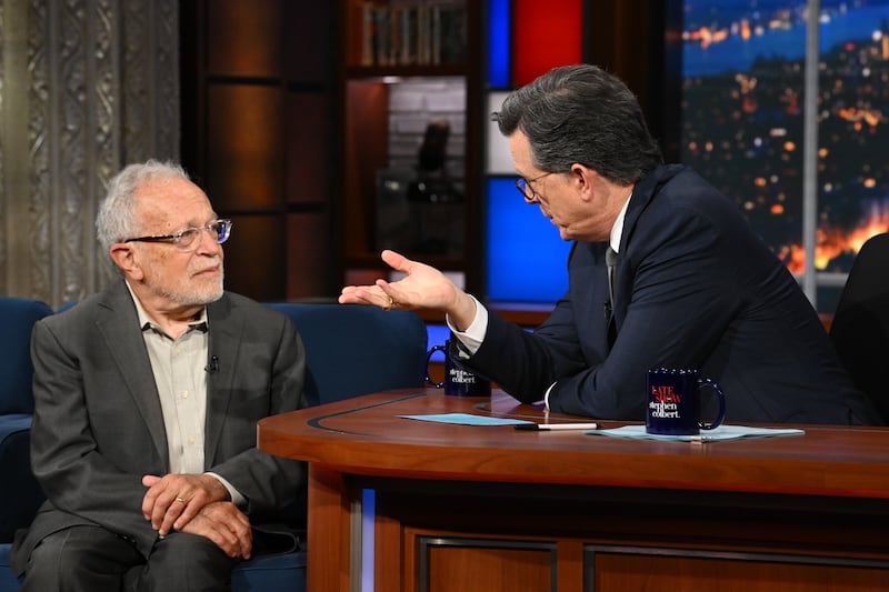NEW YORK CITY - AUGUST 4: The Late Show with Stephen Colbert and guest Fmr. Sec. Robert Reich during Monday's August 4, 2025 show. (Photo by Scott Kowalchyk/CBS via Getty Images)
