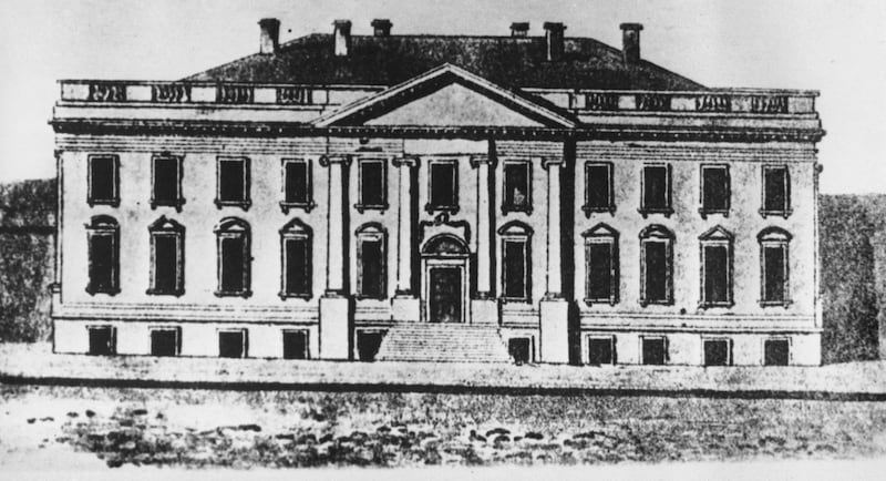 Drawing of the White House designed by architect James Hoban in 1892.