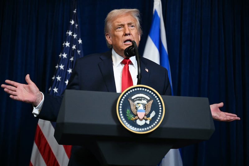 President Donald Trump saying that if Tehran rebuilt its nuclear facilities the United States would "knock them down."