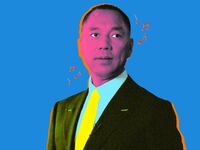 An illustration of exiled Chinese tycoon and Steve Bannon ally Miles Guo.