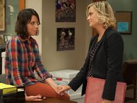 Amy Poehler and Aubrey Plaza on Parks and Recreation
