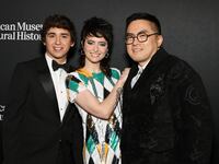 NEW YORK, NEW YORK - DECEMBER 05: (L-R) Marcello Hernandez, Sarah Sherman, and Bowen Yang attend The American Museum of Natural History's 2024 Museum Gala at American Museum of Natural History on December 05, 2024 in New York City. (Photo by Slaven Vlasic/Getty Images for the American Museum of Natural History)