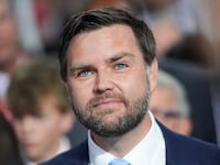 J.D. Vance arrives on the first day of the Republican National Convention at the Fiserv Forum on July 15, 2024 in Milwaukee, Wisconsin.