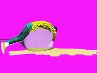 Man passed out draped over a spilled glass of white wine