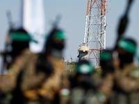 Palestinian fighters from the armed wing of Hamas