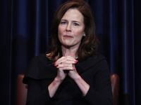 Supreme Court Justice Amy Coney Barrett speaks at the Reagan Library on September 09, 2025 in Simi Valley, California.
