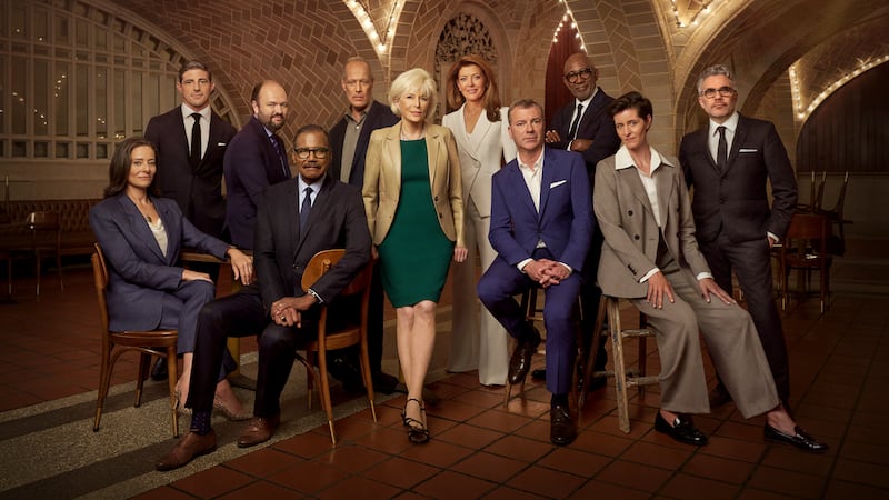 NEW YORK - SEPT 8: 60 Minutes Correspondents Lesley Stahl, Bill Whitaker, Jon Wertheim, Norah O'Donnell and Ross Douthat with Contributors Matt Gutman, Sebastian Junger, Gianna Toboni, Trevor Phillips, and Ariel Levy and Executive Producer Nick Bilton. (Photo by Mark Seliger/CBS News via Getty Images)