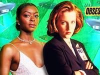 A photo illo illustration of Danielle Deadwyler and Gillian Anderson as Agent Dana Scully from X-Files.