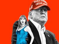 A photo illustration of Taylor Swift and Donald Trump