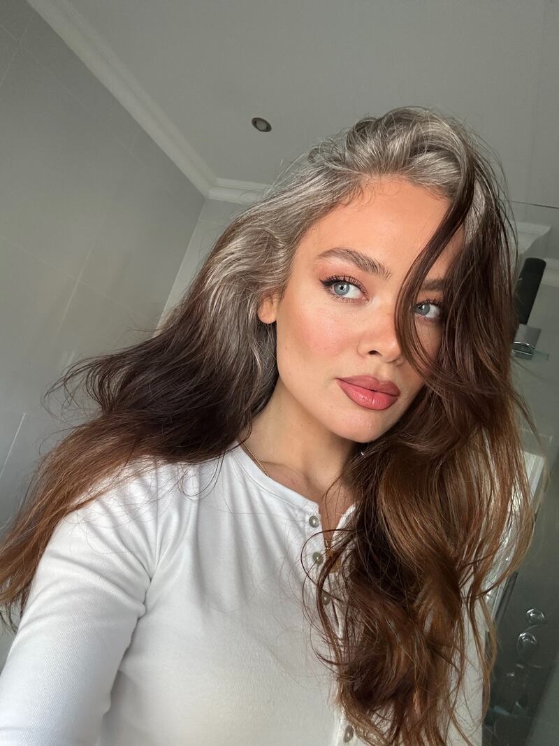 Chanelle has grown out her gray hair for just over a year.